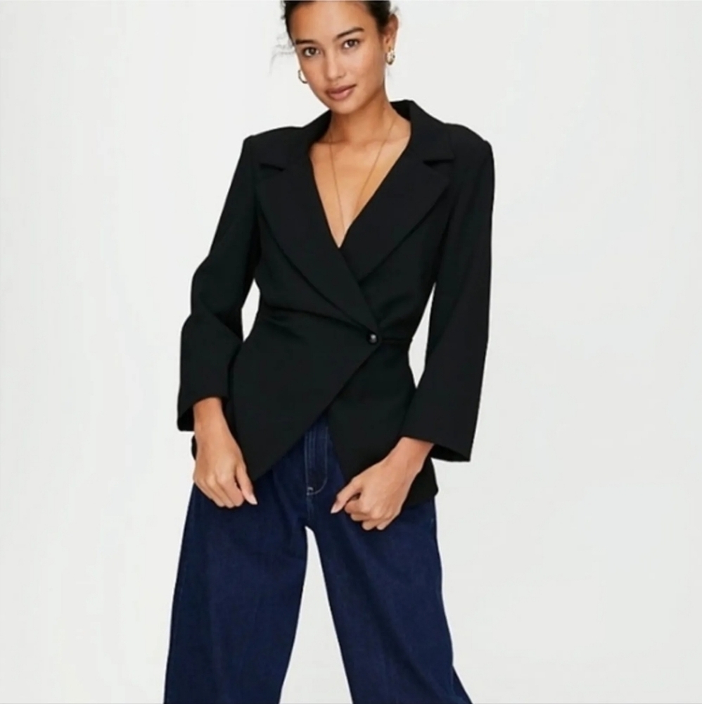 Wilfred Selina Blazer Peplum Single Button Black Size 00
